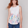 Floral pattern top featuring a crew neckline by Charlie B.