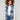 Chic blue floral vest with a stylish spread collar and practical two pockets for added convenience by Charlie B.