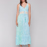 Lagoon maxi dress with overlap V-neckline and crochet waistband by Charlie B.