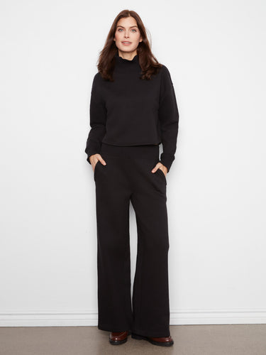 Elegant French terry top with long sleeves, crafted from a soft cotton blend by Charlie B.