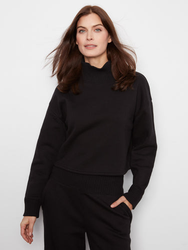 Sophisticated French terry top made from premium cotton blend material by Charlie B.