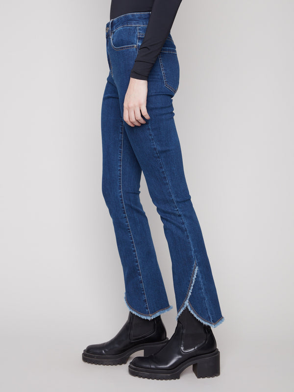 Front Tulip Hem Jeans - Indigo