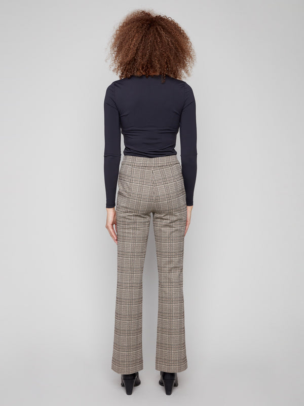 Long length Wales glen plaid pants designed to elevate your wardrobe essentials by Charlie B.