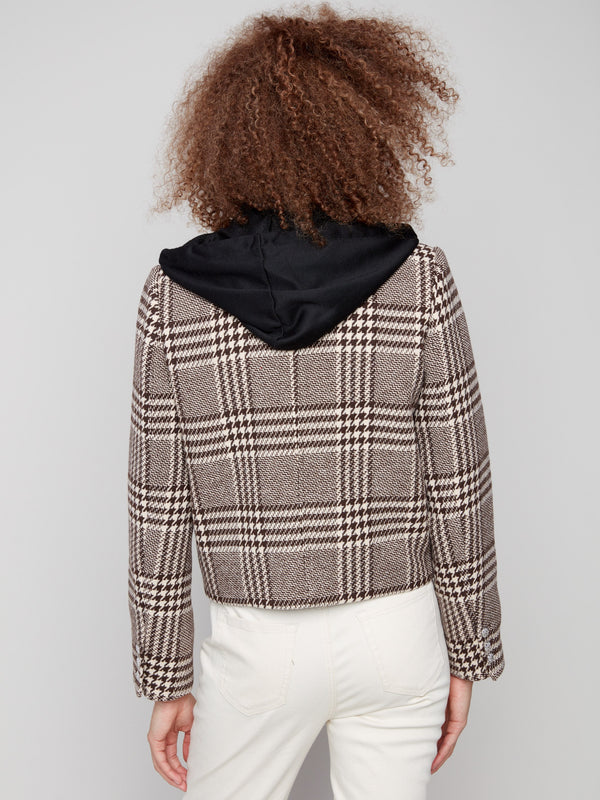 Glenn Plaid Hooded Jacket - Mocha