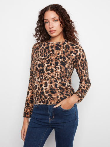Stylish leopard print sweater with cozy long sleeves, crafted from premium materials for ultimate softness and chic style. By Charlie B.