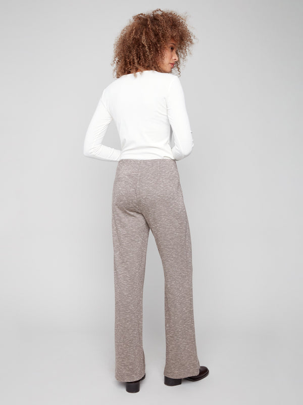 Chic wide-leg mocha pants with long length, providing both elegance and versatility by Charlie B.