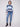 Versatile crew neckline complements the bold chevron pattern on this stylish blue sweater by Charlie B.