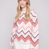 Ice cream sweater with a stylish crew neckline and chevron design, offering a cozy and chic look by Charlie B.