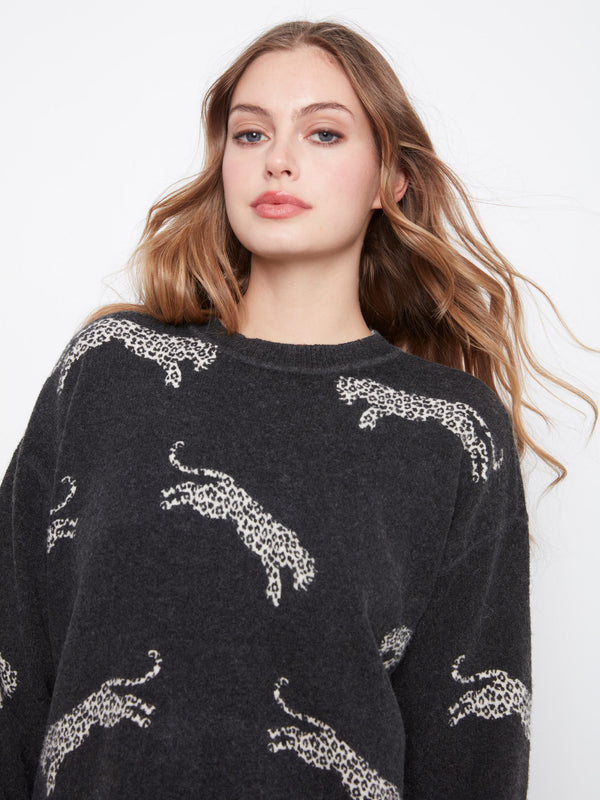 Jacquard Crew Neck Sweater - Wildcat