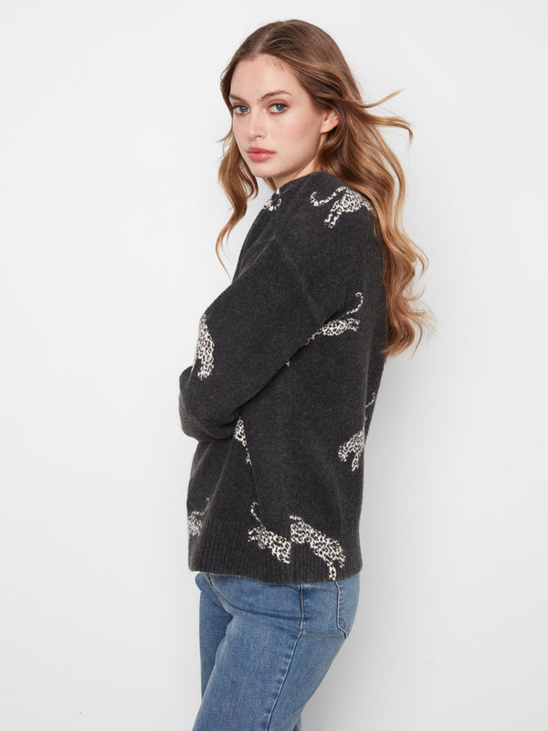 Jacquard Crew Neck Sweater - Wildcat