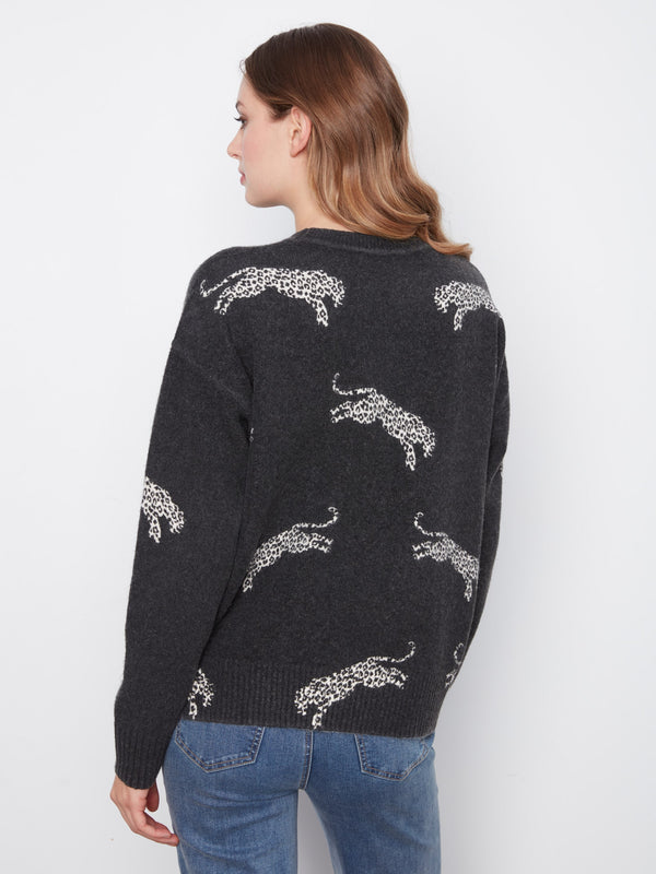 Jacquard Crew Neck Sweater - Wildcat
