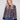 Navy blue sweater with a geometric jacquard pattern, showcasing a relaxed fit for comfortable wear by Charlie B.