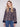 Navy blue sweater with a geometric jacquard pattern, showcasing a relaxed fit for comfortable wear by Charlie B.