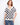 Chic crochet top in navy and cream, featuring short sleeves and a standout geometric pattern by Charlie B.