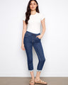 These indigo jogger pants feature a five-pocket design, adding practicality to the stylish slim-fit look by Charlie B.