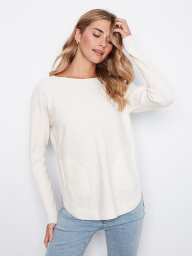 This chic sweater features a stylish boat neck, adding elegance to any casual outfit. Designed by Charlie B.