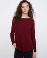 Elegant boat neck sweater with long ribbed sleeves, offering a stylish and comfortable fit for any occasion by Charlie B.