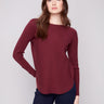 Cabernet knit sweater featuring a stylish boat neck design, perfect for any occasion by Charlie B.