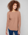 Knit sweater featuring a stylish boat neck and cozy design, perfect for any casual outing by Charlie B.