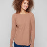 Knit sweater featuring a stylish boat neck and cozy design, perfect for any casual outing by Charlie B.