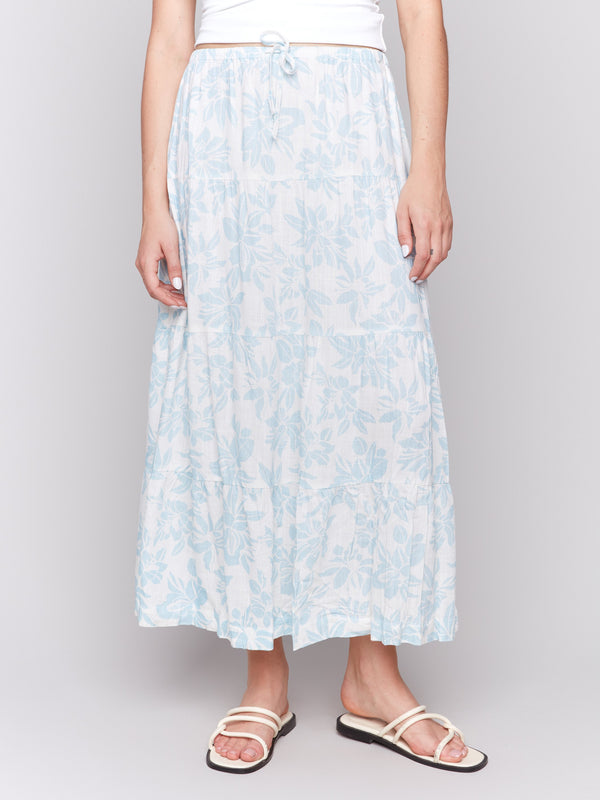 Tiered design skirt featuring a drawstring waistband by Charlie B.