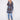 Crochet coat in twilight with a tailored collar, featuring geometric patterns and elegant design by Charlie B.