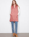 Rosebud puffer vest with a quilted design and stylish hood, perfect for layering in colder months by Charlie B.