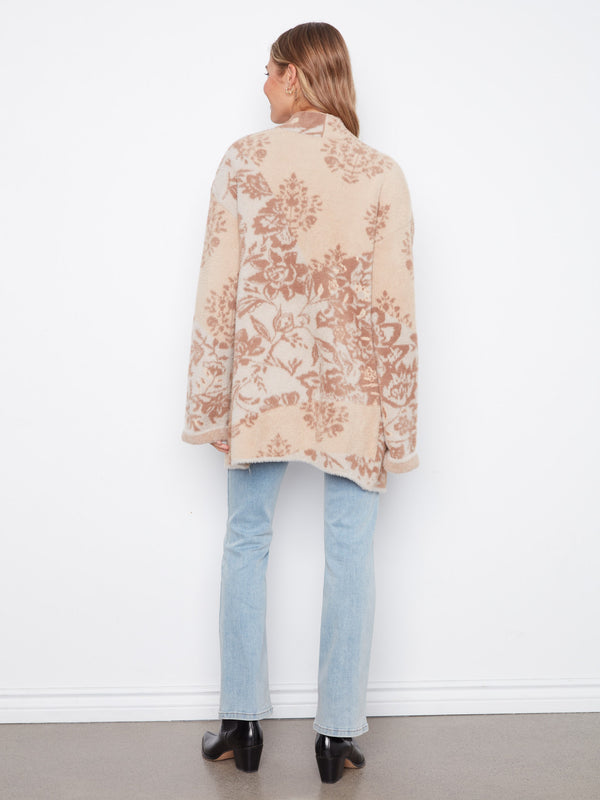 Long Jacquard Knit Cardigan - Rosie