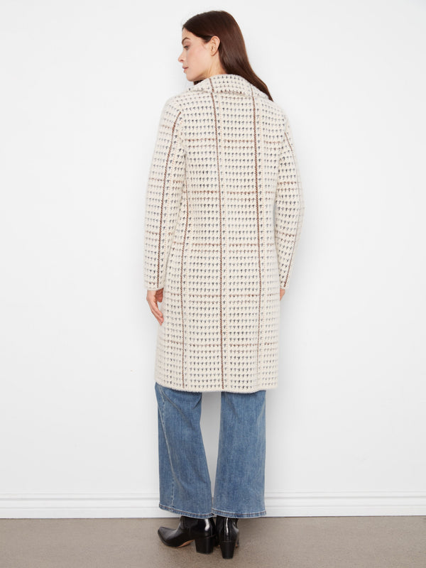 Long Plaid Knit Coatigan - Aberdeen