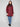 Elegant cabernet long puffer jacket with intricate rib knit detailing by Charlie B.
