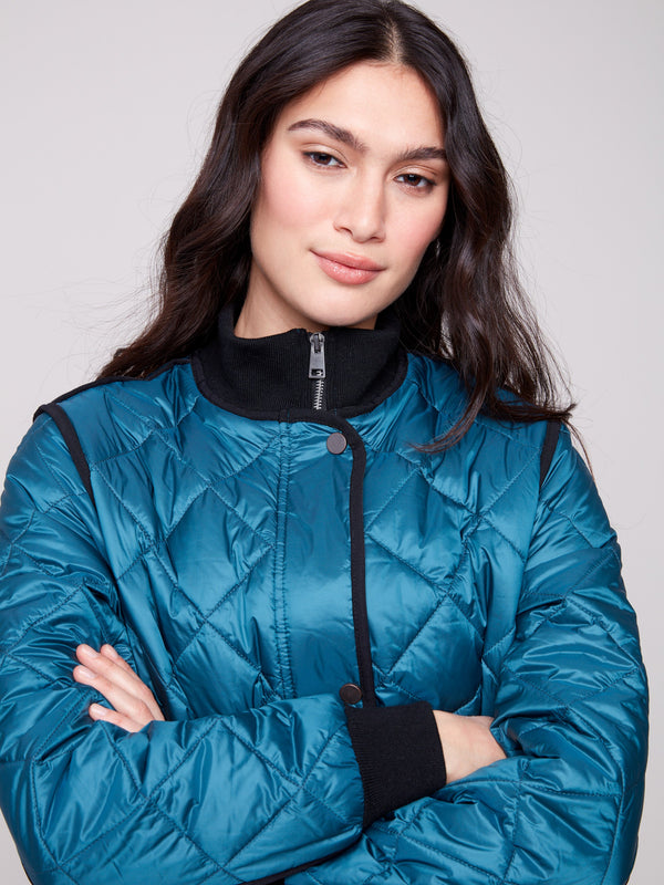 Chic quilted jacket designed with attention to detail, perfect for a modern wardrobe by Charlie B.