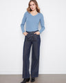 Wide leg jeans with a stylish belted design, perfect for elevating any outfit. Crafted from premium materials by Charlie B.