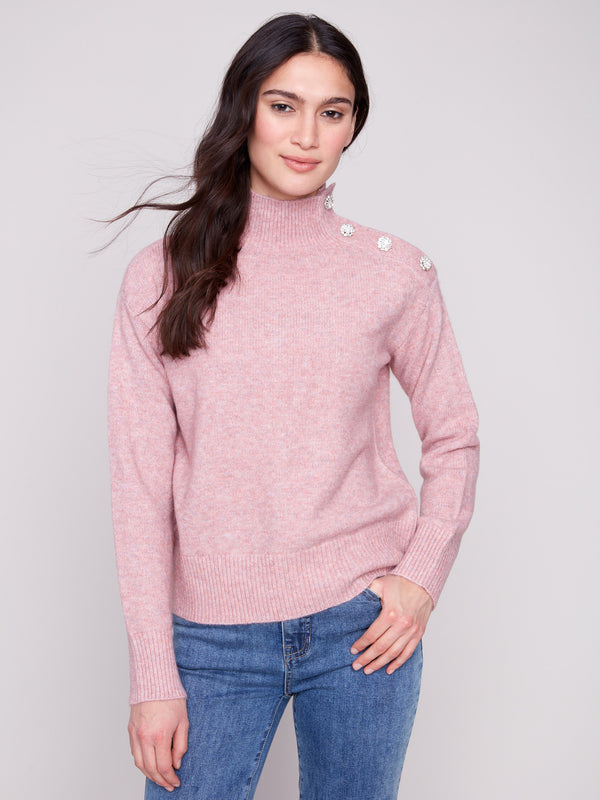 Primrose sweater featuring a cozy mock neck design in a soft wool blend for added warmth by Charlie B.