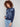 Paisley embroidery adorns this relaxed fit crew neck sweater in heather denim by Charlie B.