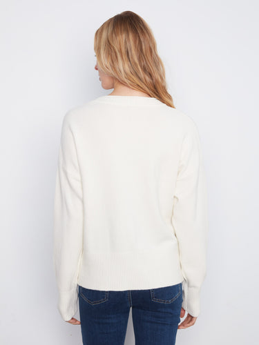 Elegant drop shoulders enhance the relaxed fit of this versatile sweater, making it a wardrobe staple by Charlie B.