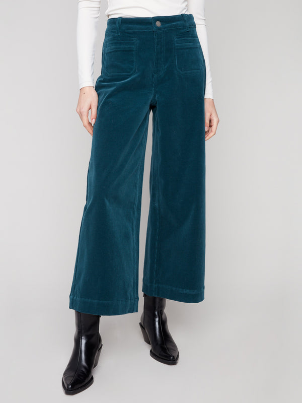 Stretch corduroy fabric ensures comfort and flexibility, making these flare pants ideal by Charlie B.