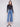 Medium blue cropped flare jeans with patch pockets, featuring a regular rise and modern fit by Charlie B.