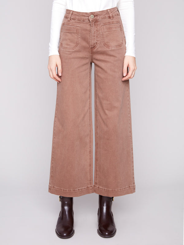 Cropped length truffle pants offering a modern and trendy style by Charlie B.
