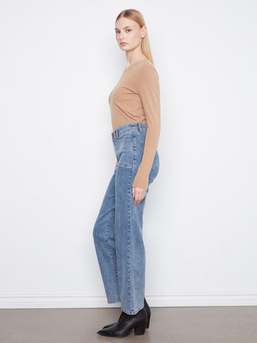 The full-length style of these jeans adds an elegant touch to your wardrobe essentials by Charlie B.