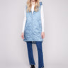 Oxford vest with quilted texture and zipper front closure by Charlie B.