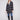 Navy plaid boucle coat featuring a tailored collar and stylish design by Charlie B.