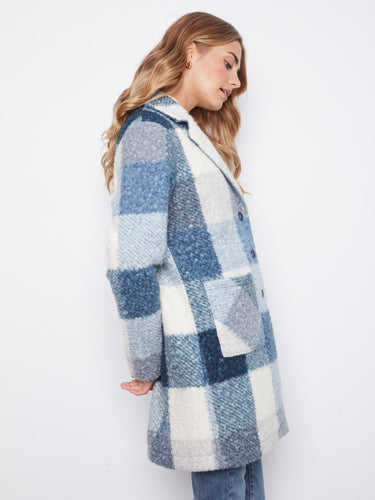Tailored collar enhances the sophisticated look of this versatile longline silhouette coat by Charlie B.