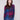 Plaid boucle knit short coat featuring hidden snap closure, with navy and magenta tones adding a vibrant flair by Charlie B.
