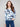 Fashionable long-sleeve blue swirl sweater offering comfort and style combined by Charlie B.