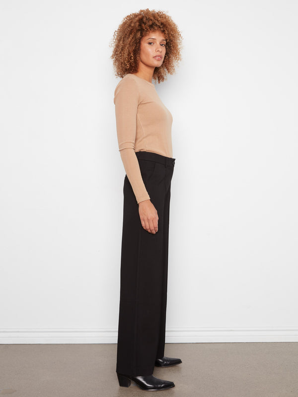 Ponte Wide Leg Pants - Black