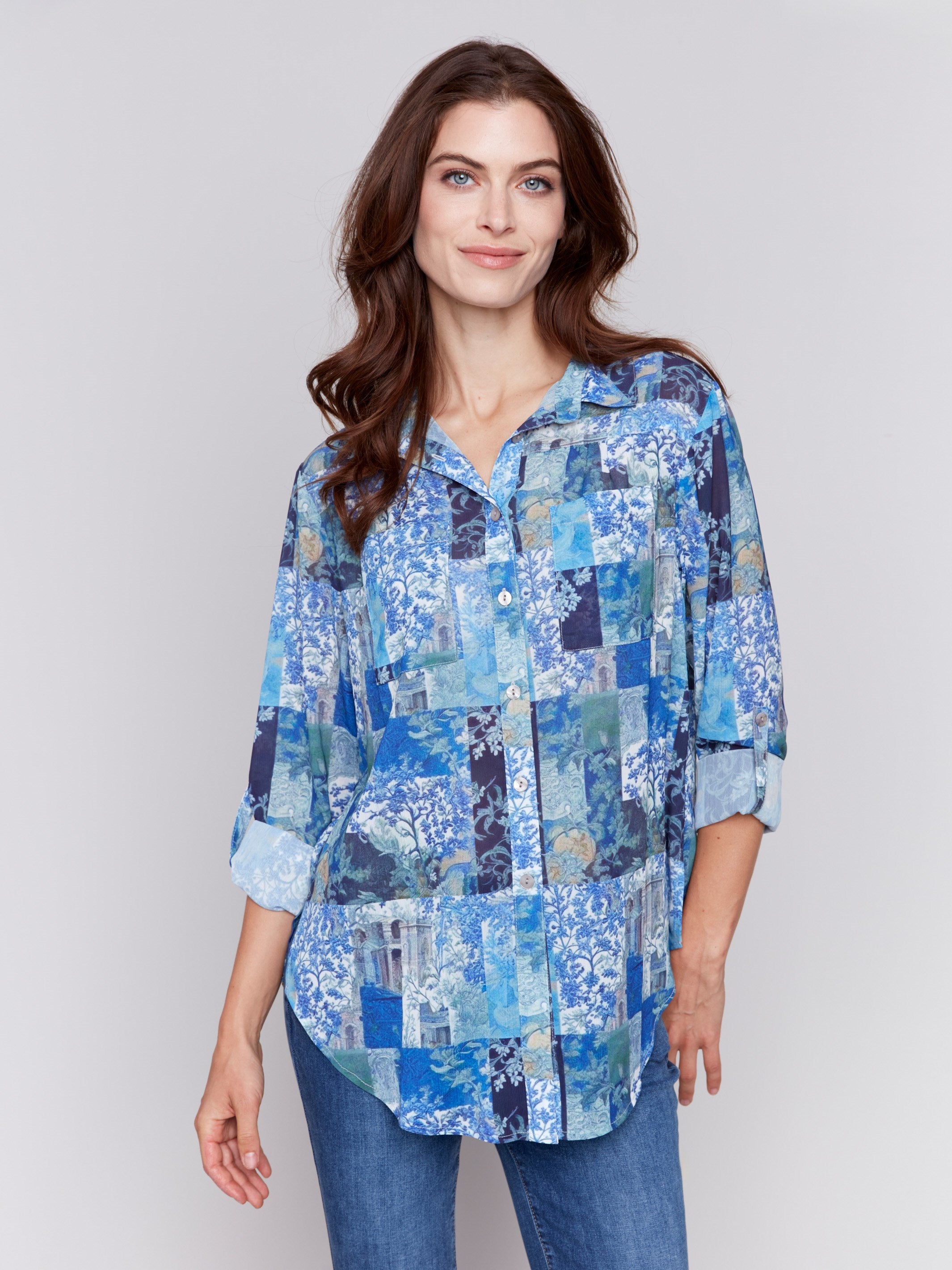 Charlie B Off Shoulder Blouse Floralis Print main image 0