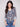 Printed paisley long-sleeve blouse with front tie, chest pockets, and side slits by Charlie B.