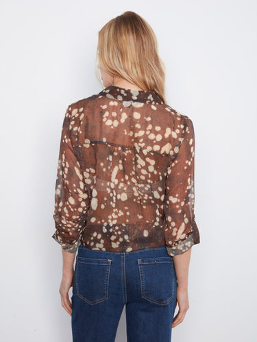 Sophisticated shirt with button-front closure and front tie option, perfect for any casual occasion by Charlie B.