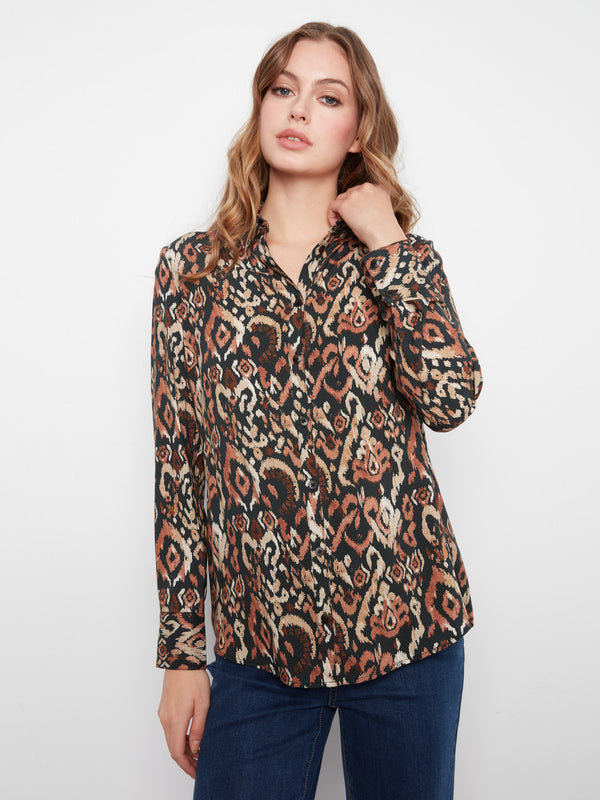 Printed Button-Up Shirt - Kaia