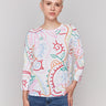 Multicolor cotton sweater with a round neckline by Charlie B.